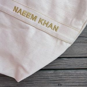 Naeem Khan Canvas Drawstring Tote Beach Bag Travel Shopper